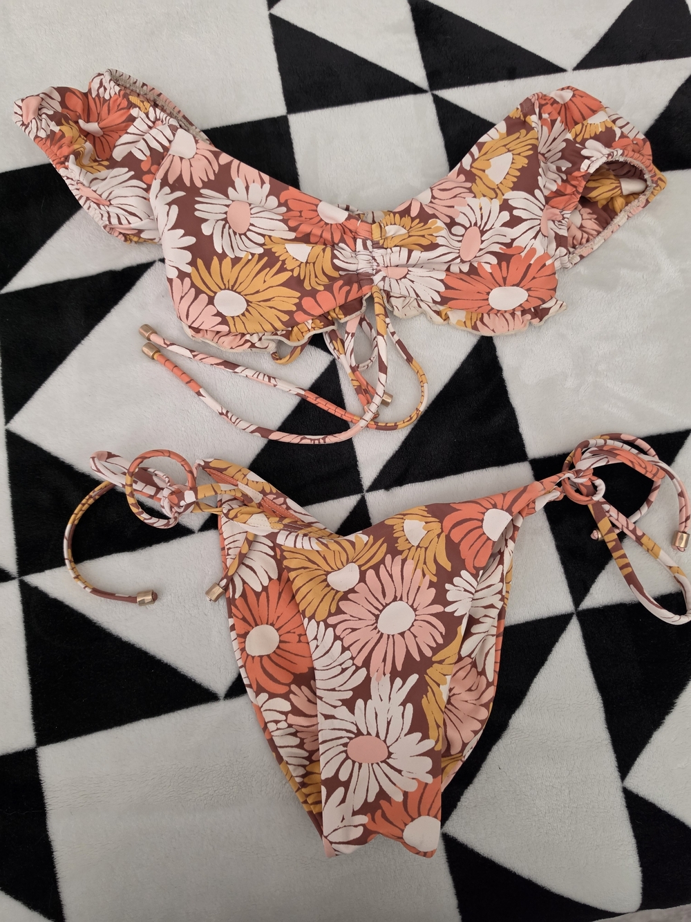 Floral Pink & Brown Women’s Bikini Bottom